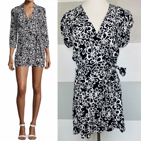 NEW Diane Von Furstenberg Purdette Black Halo Floral Romper Vacation Jumpsuit - Picture 12 of 12